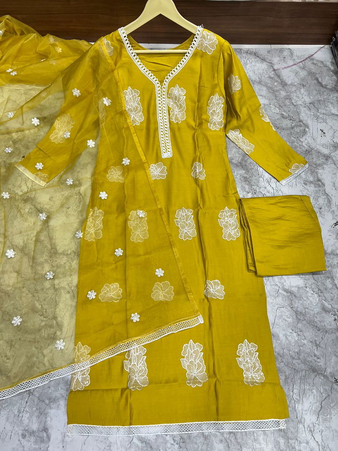 Peri Peri By Banwery Russian Silk Lakhnavi work Kurti With Bottom Dupatta Wholesale Online